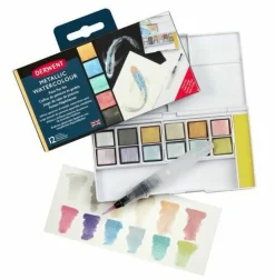 Akvarelliväri 12 kpl Derwent Metallic Watercolor Paint Pan Palette