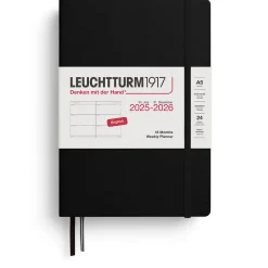 Concess Nordic AB Kalenteri 2025-2026 18kk A5 Weekly Black Leuchtturm1917* Kalenterit|Leuchtturm1917 -Muistikirjat