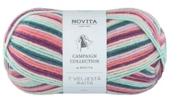 Lanka Novita 7 Veljestä Raita 100 g 977 pastellikaari