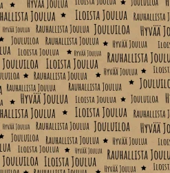 Suomalainen.com Naturlahjapaperi Joulutoivotukset musta 0,7mx5m* Postitustarvikkeet|Kortit Ja Paketointi