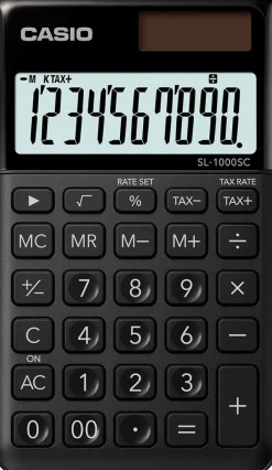 Casio Nelilaskin SL-1000 SC BK musta* Laskimet Ja Lisätarvikkeet