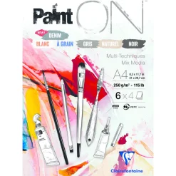 Clairefontaine Piirustuslehtiö A4/24 lehteä 250 g Paint'ON* Piirtäminen Ja Luonnostelu|Lehtiöt Ja Luonnoskirjat