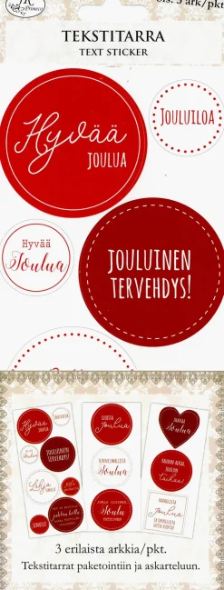 Suomalainen.com Tekstitarra iso Joulu punainen 3 arkkia* Postitustarvikkeet|Kortit Ja Paketointi