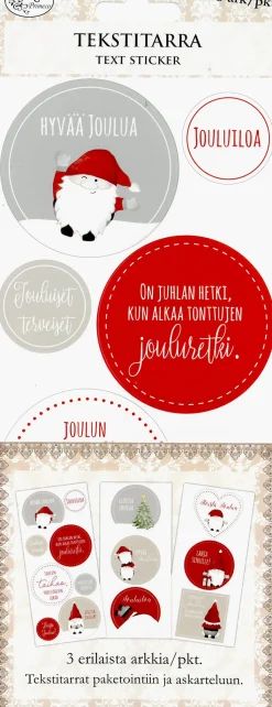 Suomalainen.com Tekstitarra Iso Tonttu 3 arkkia* Postitustarvikkeet|Kortit Ja Paketointi